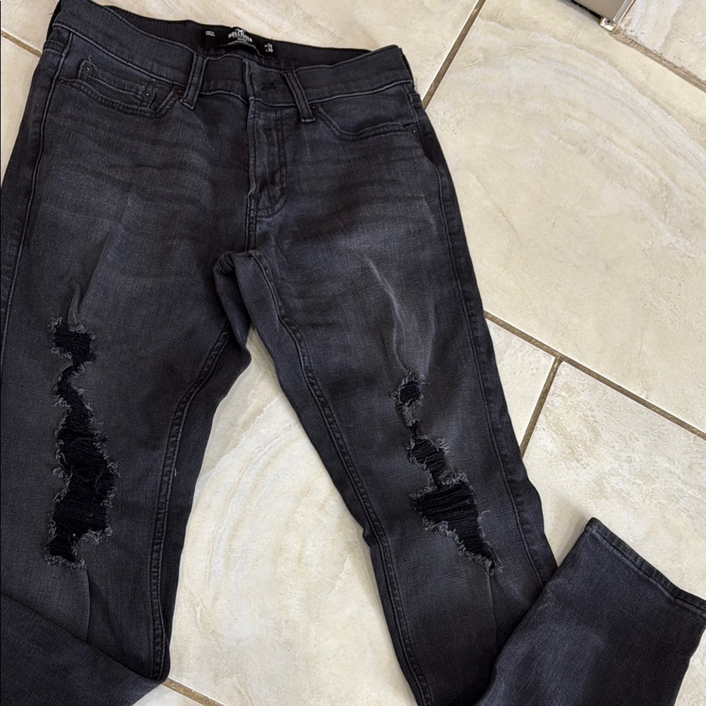 Distressed Black Jeans